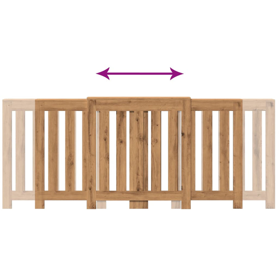 Radiatorombouw 205x21,5x83,5 cm bewerkt hout artisanaal eiken