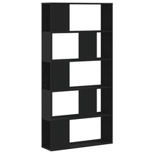 Boekenkast 5-laags 80,5x23,5x162,5 cm bewerkt hout zwart