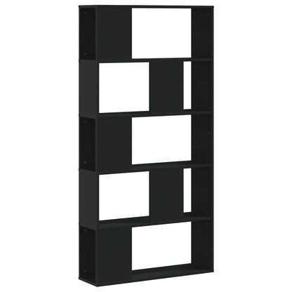 Boekenkast 5-laags 80,5x23,5x162,5 cm bewerkt hout zwart