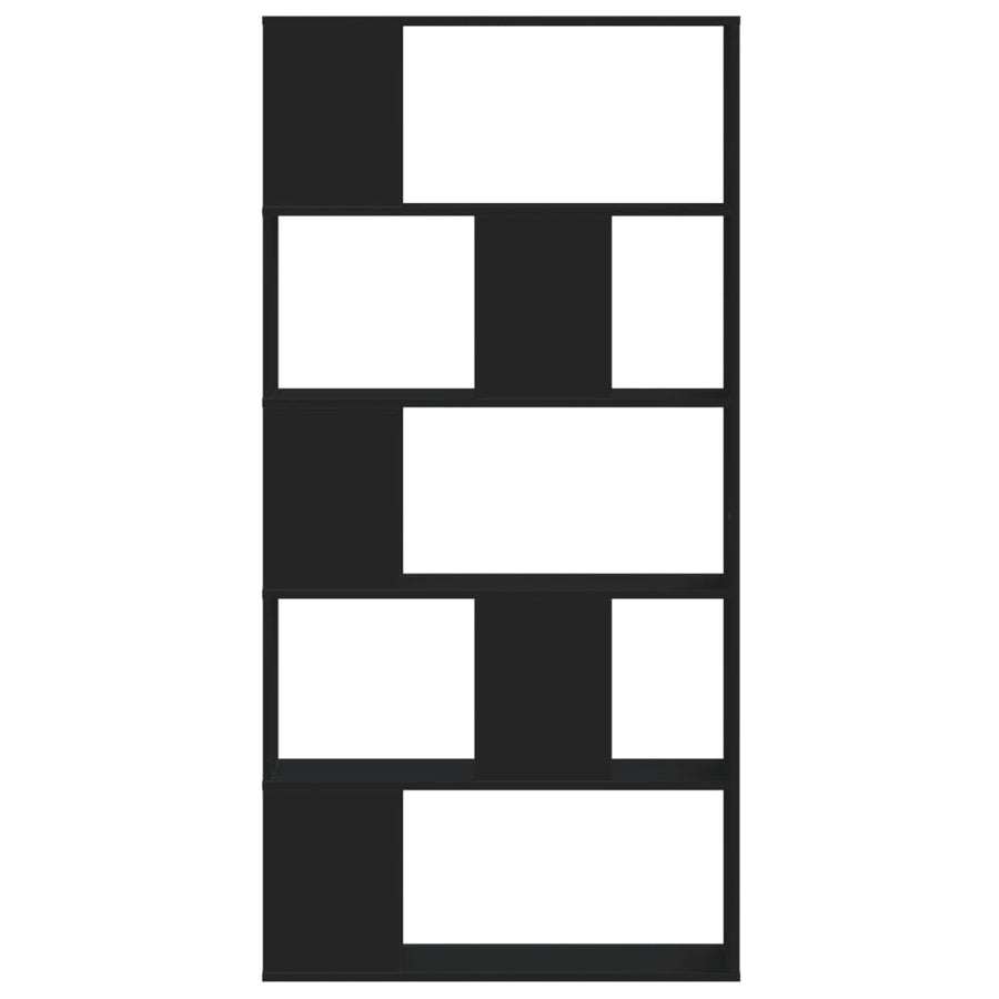 Boekenkast 5-laags 80,5x23,5x162,5 cm bewerkt hout zwart