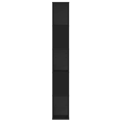 Boekenkast 5-laags 80,5x23,5x162,5 cm bewerkt hout zwart