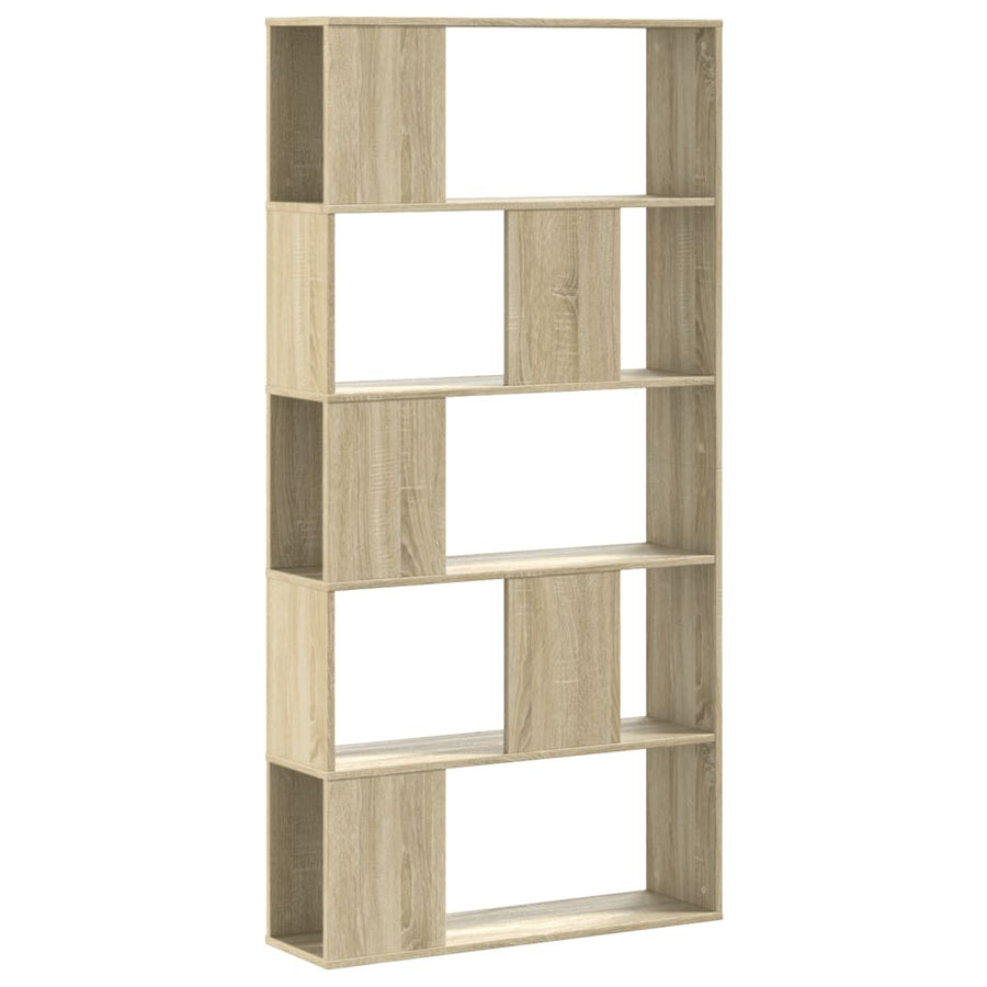 Boekenkast 5-laags 80,5x23,5x162,5 cm bewerkt hout sonoma eiken