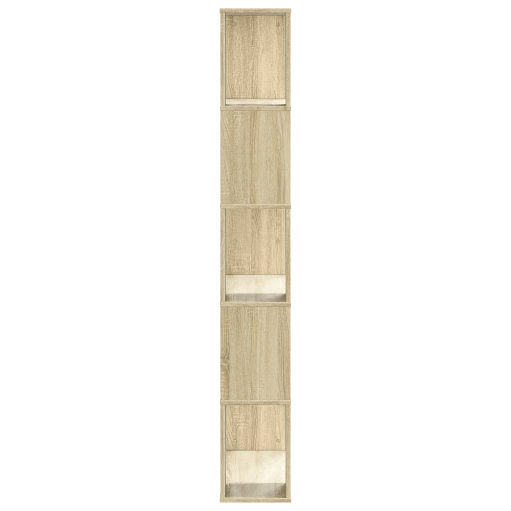 Boekenkast 5-laags 80,5x23,5x162,5 cm bewerkt hout sonoma eiken
