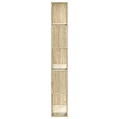 Boekenkast 5-laags 80,5x23,5x162,5 cm bewerkt hout sonoma eiken
