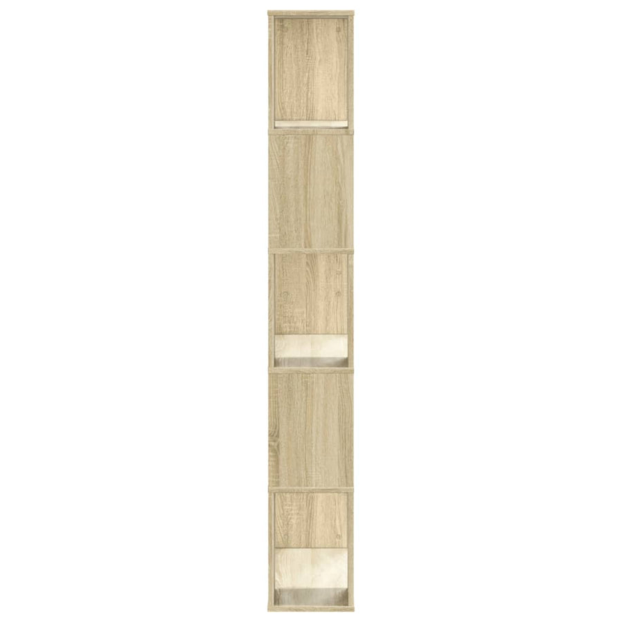 Boekenkast 5-laags 80,5x23,5x162,5 cm bewerkt hout sonoma eiken