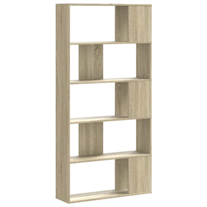 Boekenkast 5-laags 80,5x23,5x162,5 cm bewerkt hout sonoma eiken