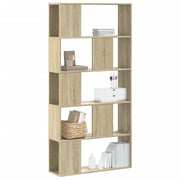 Boekenkast 5-laags 80,5x23,5x162,5 cm bewerkt hout