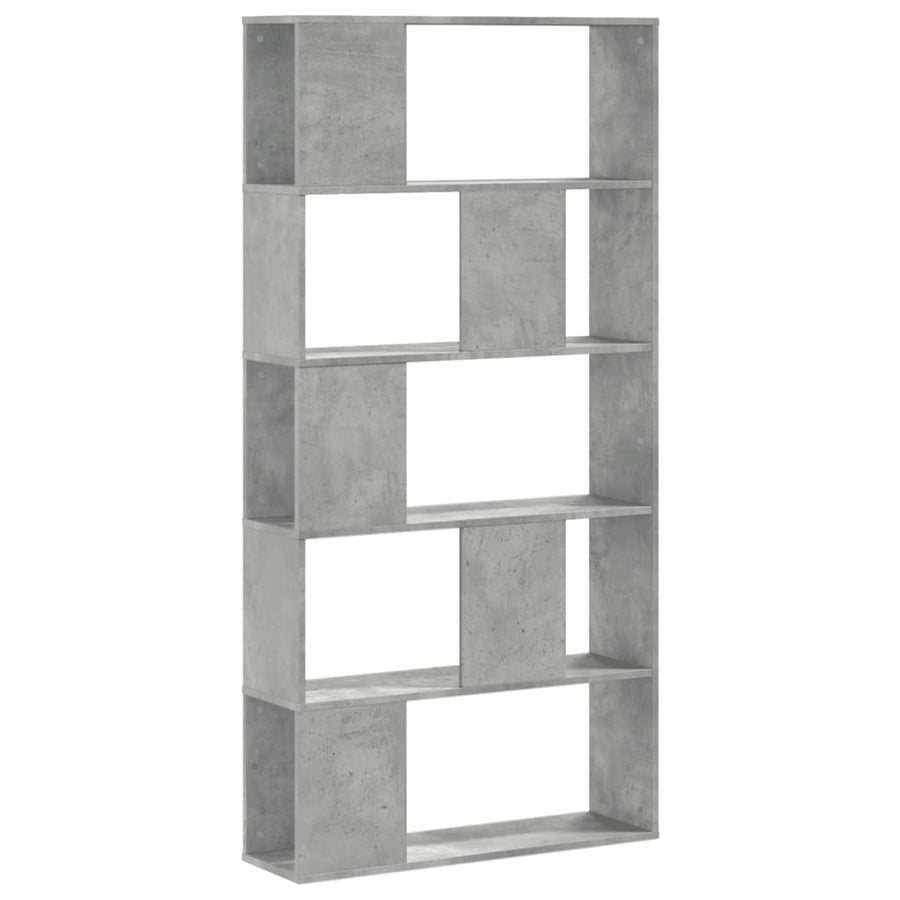 Boekenkast 5-laags 80,5x23,5x162,5 cm bewerkt hout betongrijs