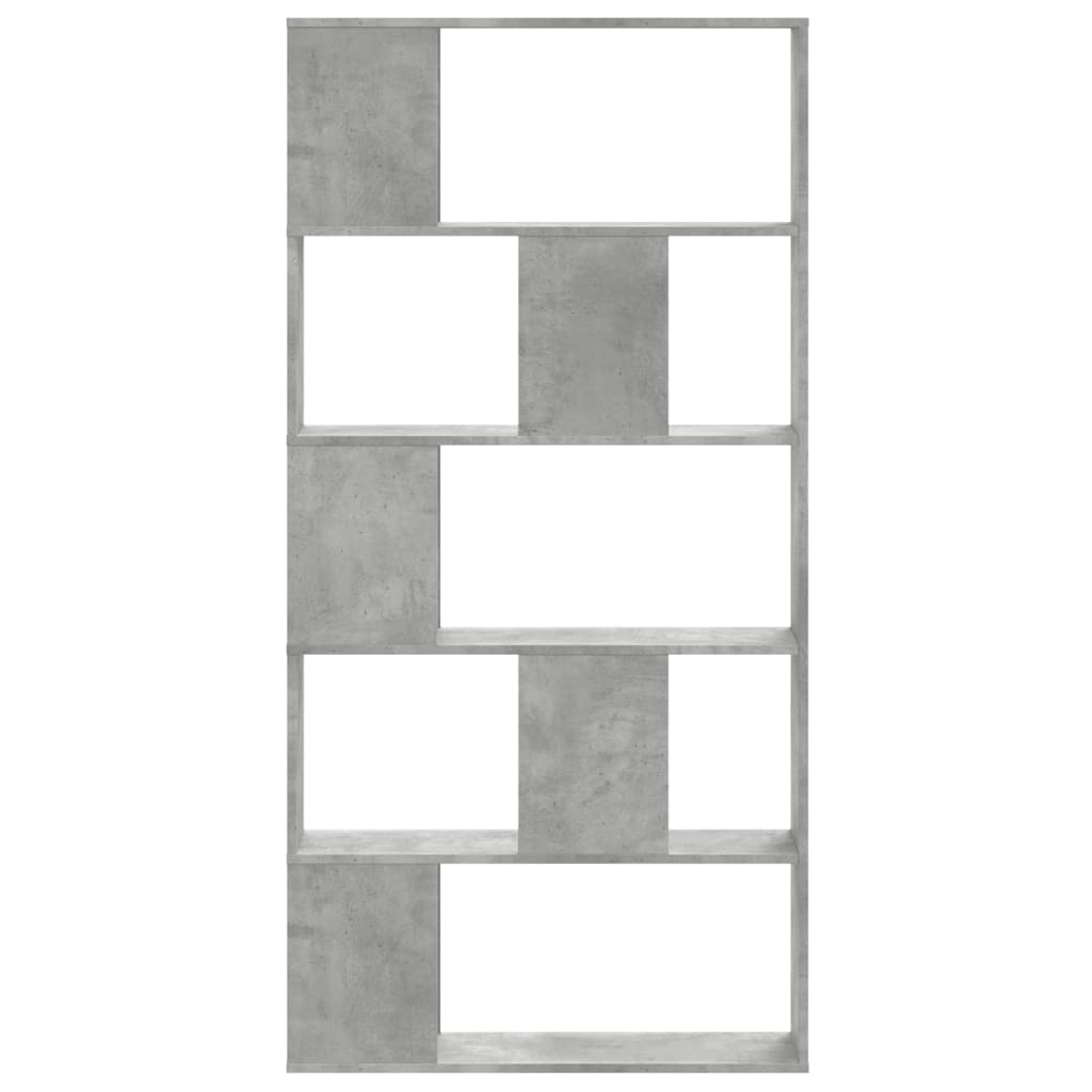 Boekenkast 5-laags 80,5x23,5x162,5 cm bewerkt hout betongrijs