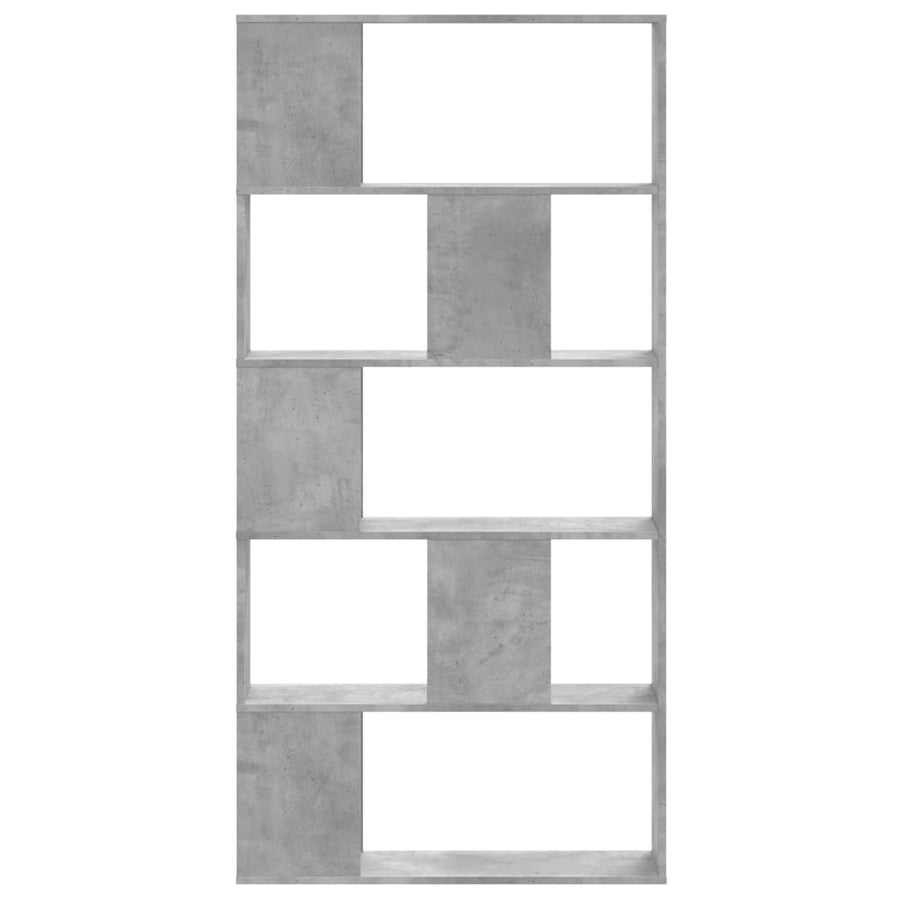Boekenkast 5-laags 80,5x23,5x162,5 cm bewerkt hout betongrijs