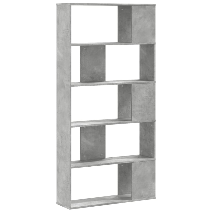 Boekenkast 5-laags 80,5x23,5x162,5 cm bewerkt hout betongrijs