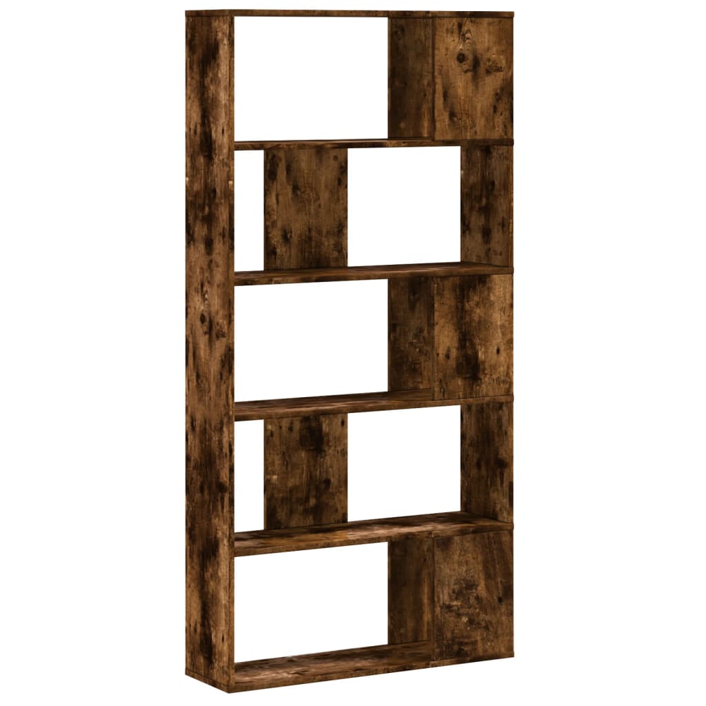 Boekenkast 5-laags 80,5x23,5x162,5 cm hout gerookt eikenkleurig