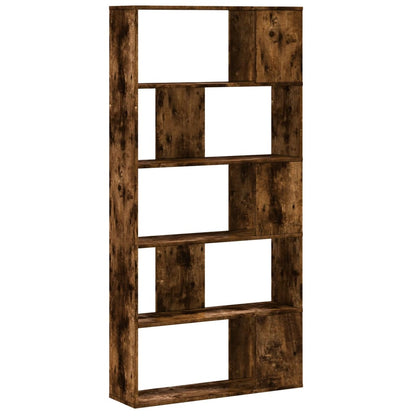 Boekenkast 5-laags 80,5x23,5x162,5 cm hout gerookt eikenkleurig