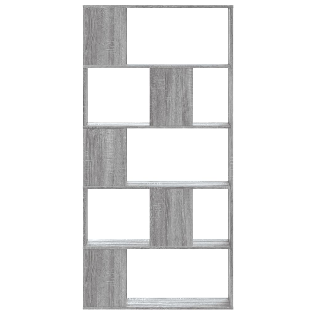 Boekenkast 5-laags 80,5x23,5x162,5 cm bewerkt hout grijs sonoma