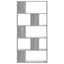 Boekenkast 5-laags 80,5x23,5x162,5 cm bewerkt hout grijs sonoma