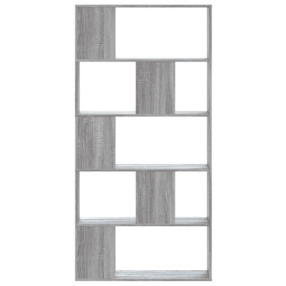 Boekenkast 5-laags 80,5x23,5x162,5 cm bewerkt hout grijs sonoma