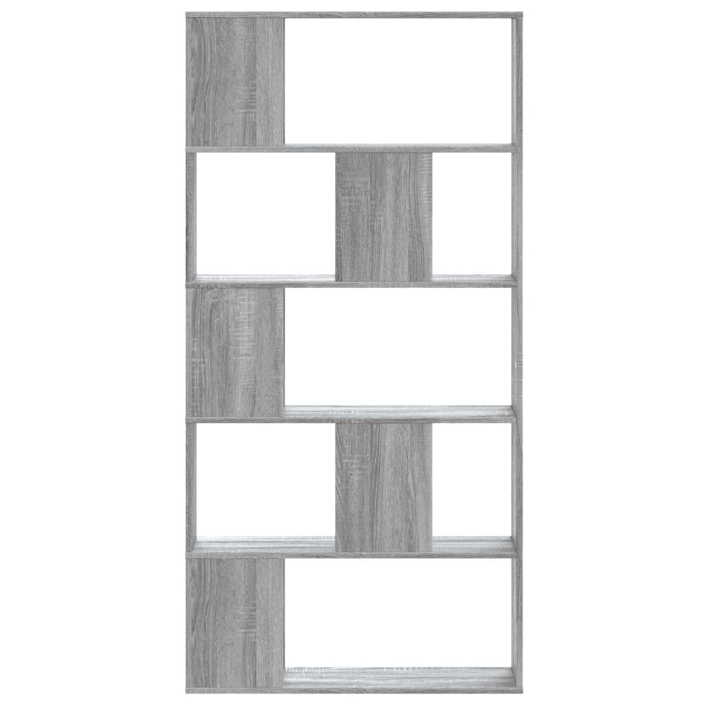 Boekenkast 5-laags 80,5x23,5x162,5 cm bewerkt hout grijs sonoma