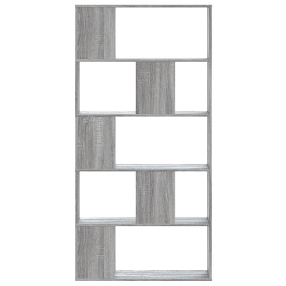Boekenkast 5-laags 80,5x23,5x162,5 cm bewerkt hout grijs sonoma