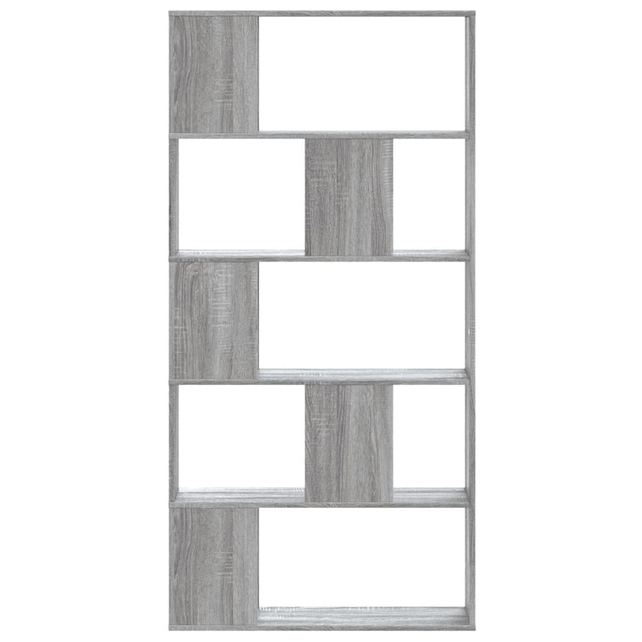 Boekenkast 5-laags 80,5x23,5x162,5 cm bewerkt hout grijs sonoma