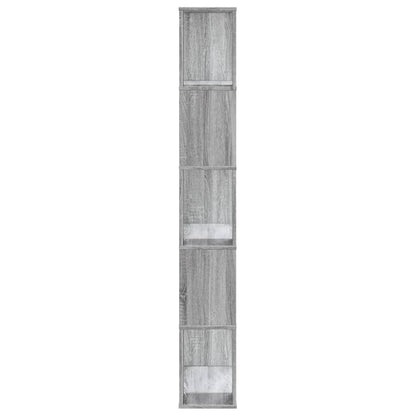 Boekenkast 5-laags 80,5x23,5x162,5 cm bewerkt hout grijs sonoma