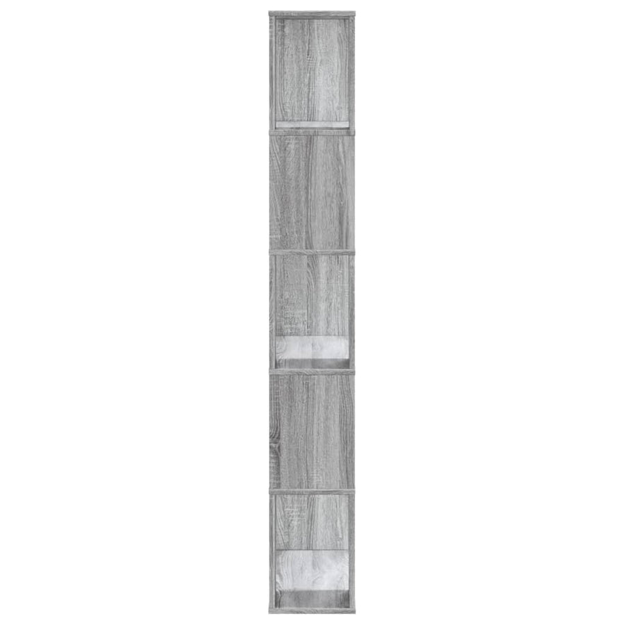 Boekenkast 5-laags 80,5x23,5x162,5 cm bewerkt hout grijs sonoma