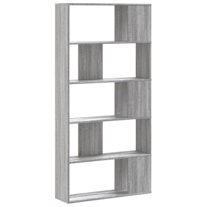 Boekenkast 5-laags 80,5x23,5x162,5 cm bewerkt hout grijs sonoma