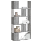 Boekenkast 5-laags 80,5x23,5x162,5 cm grijs sonoma