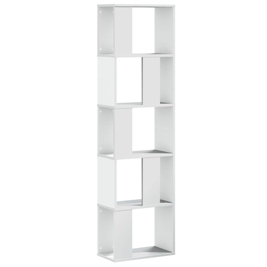Boekenkast 5-laags 45x23,5x162,5 cm bewerkt hout wit