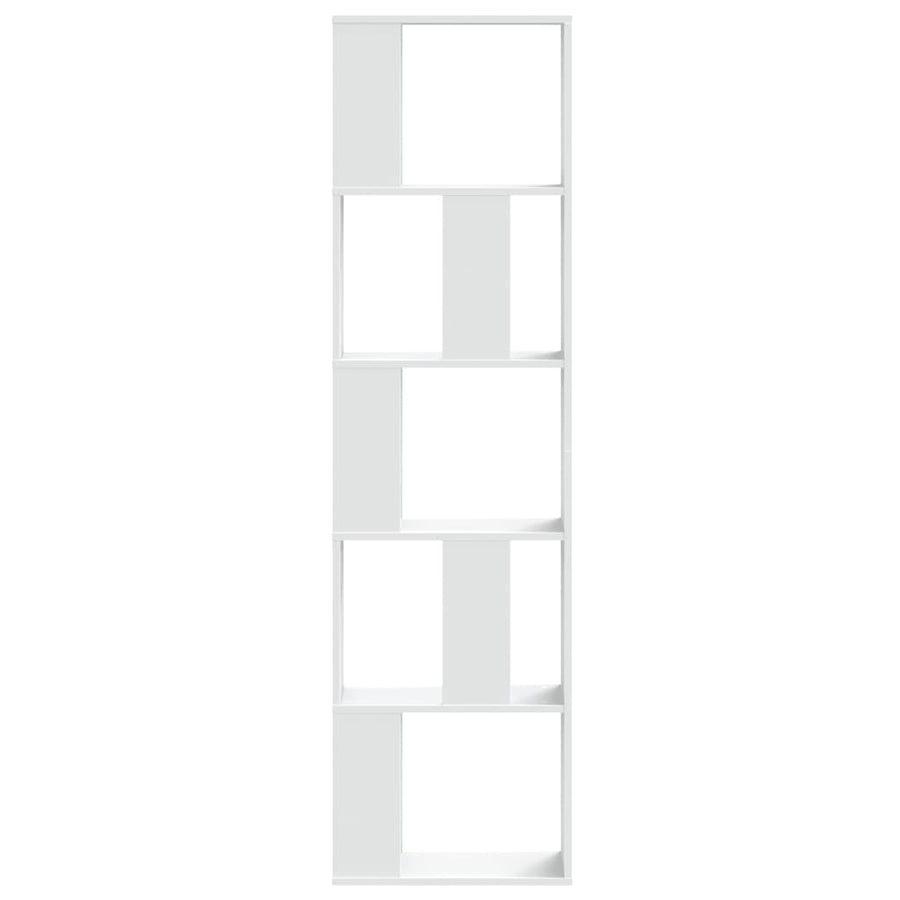 Boekenkast 5-laags 45x23,5x162,5 cm bewerkt hout wit
