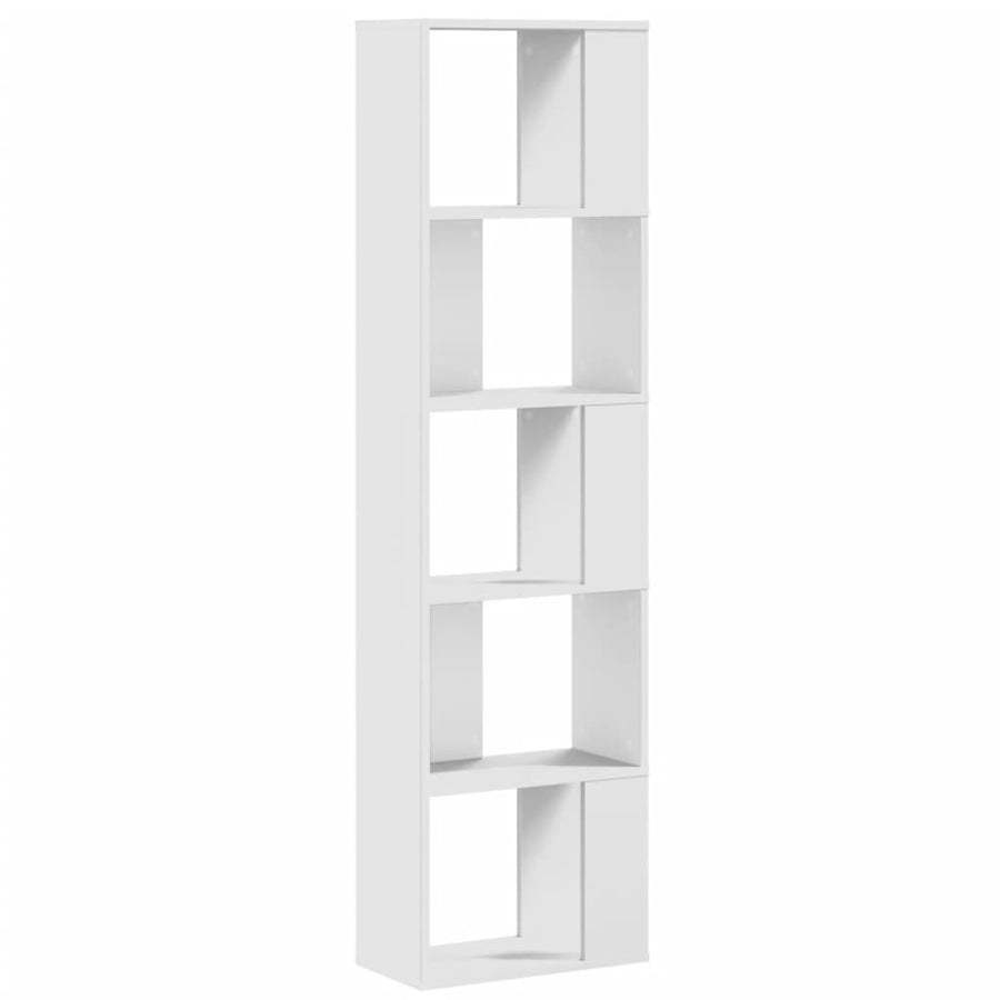 Boekenkast 5-laags 45x23,5x162,5 cm bewerkt hout wit