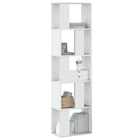 5-Tier Bookcase 45x23.5x162.5 cm Engineered Wood White