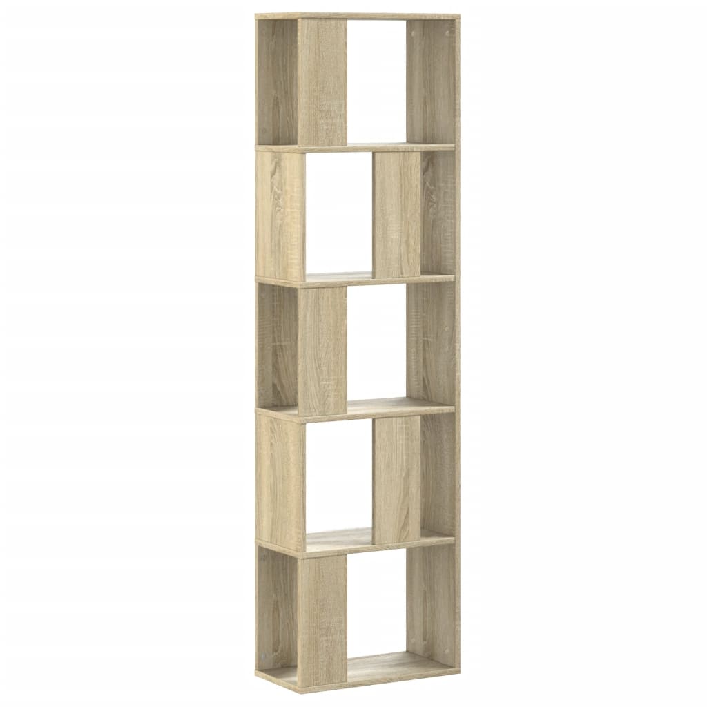 Boekenkast 5-laags 45x23,5x162,5 cm bewerkt hout sonoma eiken