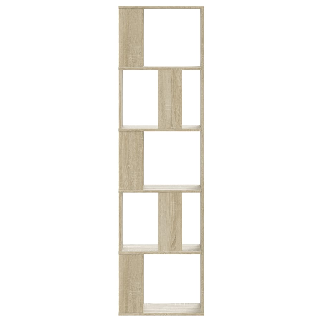 Boekenkast 5-laags 45x23,5x162,5 cm bewerkt hout sonoma eiken