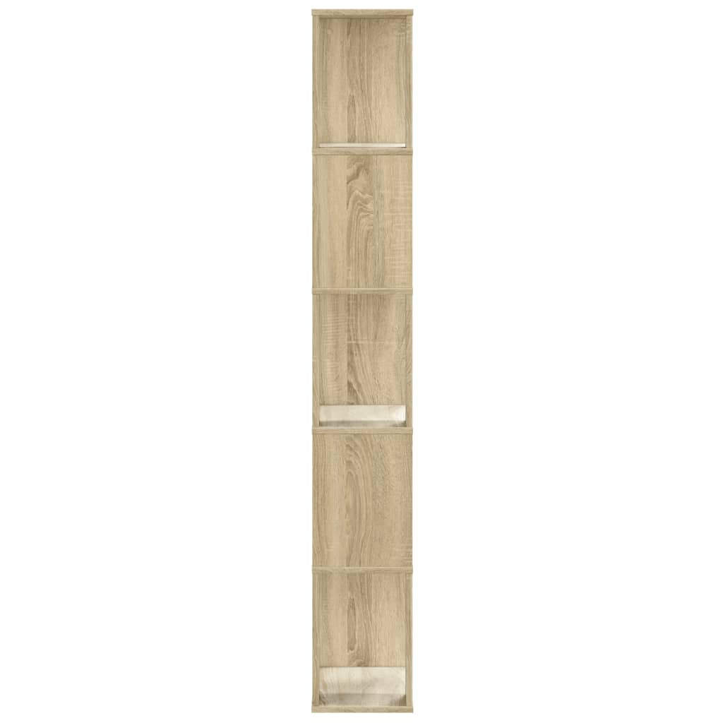Boekenkast 5-laags 45x23,5x162,5 cm bewerkt hout sonoma eiken