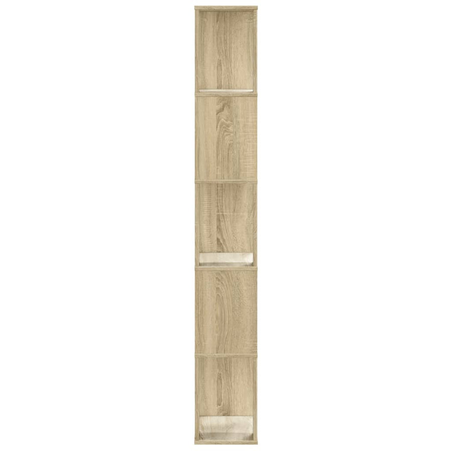 Boekenkast 5-laags 45x23,5x162,5 cm bewerkt hout sonoma eiken