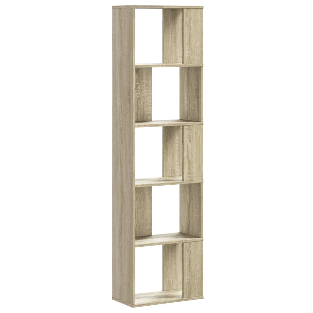 Boekenkast 5-laags 45x23,5x162,5 cm bewerkt hout sonoma eiken