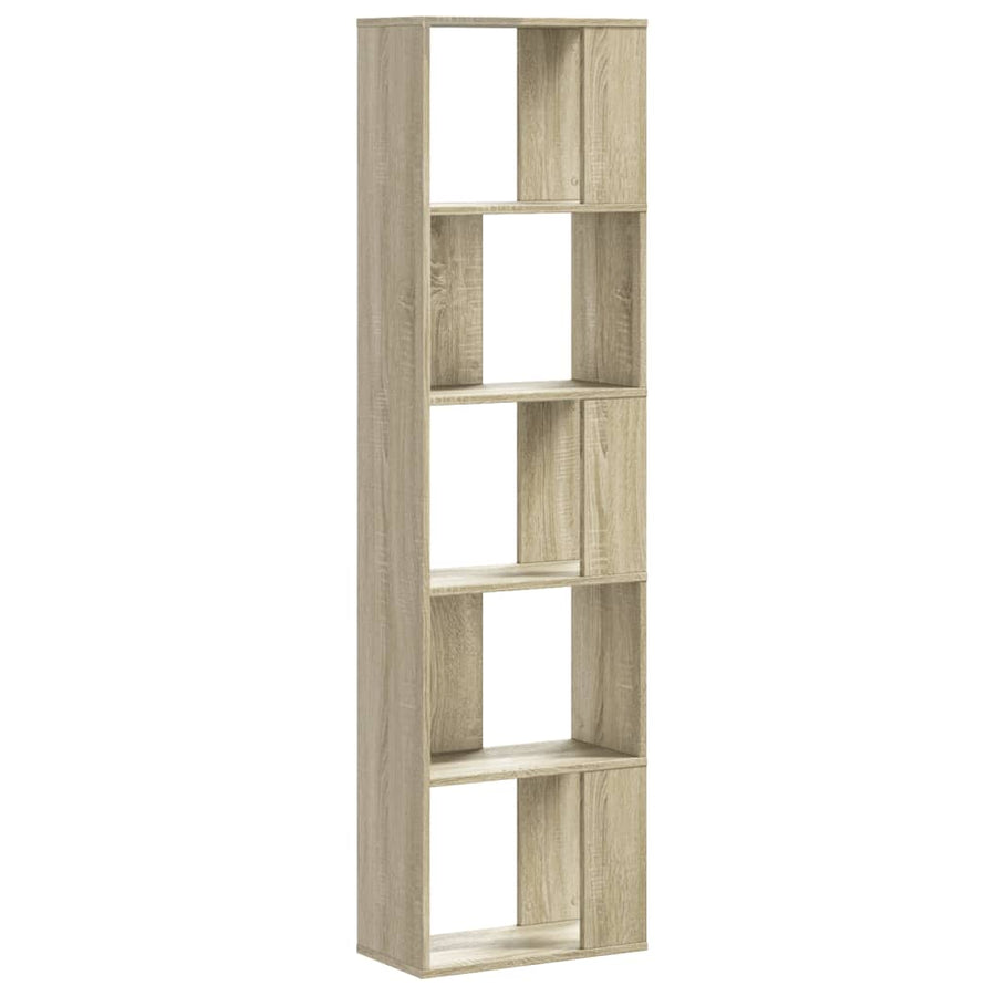 Boekenkast 5-laags 45x23,5x162,5 cm bewerkt hout sonoma eiken