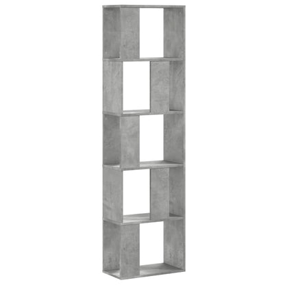 Boekenkast 5-laags 45x23,5x162,5 cm bewerkt hout betongrijs