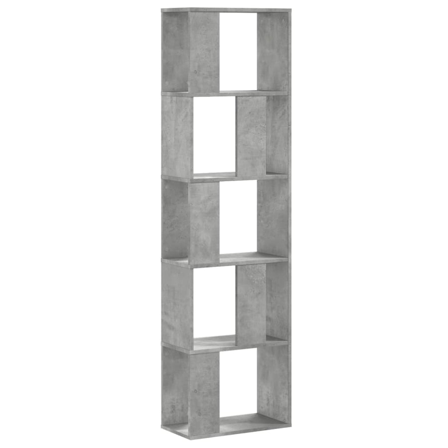 Boekenkast 5-laags 45x23,5x162,5 cm bewerkt hout betongrijs