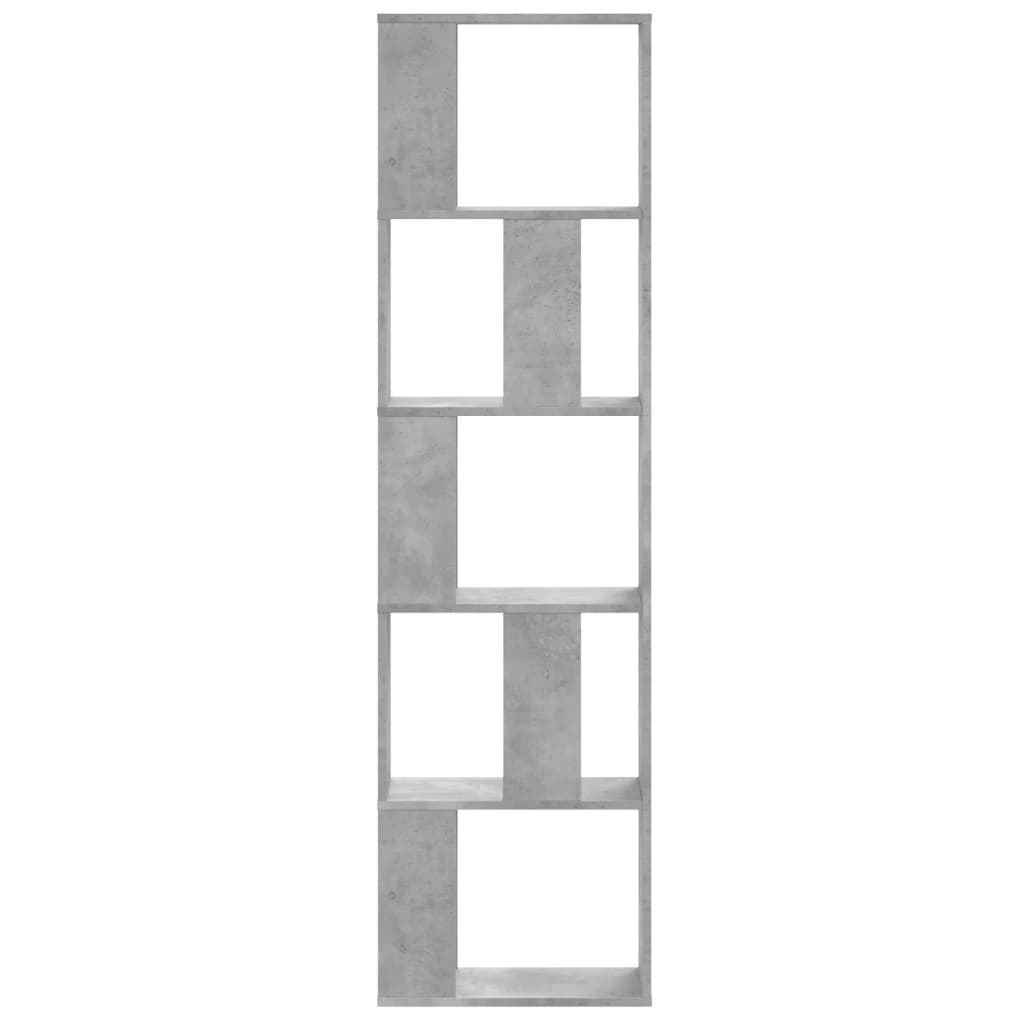 Boekenkast 5-laags 45x23,5x162,5 cm bewerkt hout betongrijs