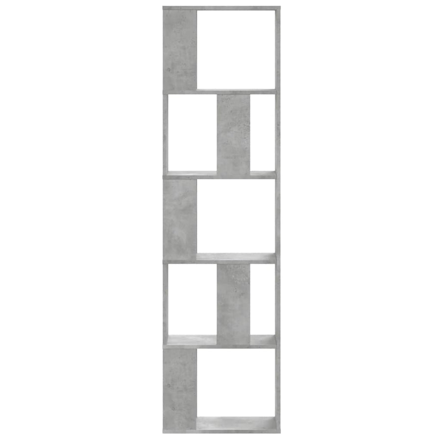 Boekenkast 5-laags 45x23,5x162,5 cm bewerkt hout betongrijs