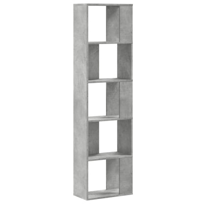 Boekenkast 5-laags 45x23,5x162,5 cm bewerkt hout betongrijs