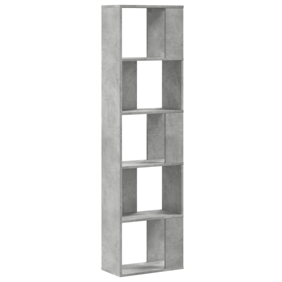 Boekenkast 5-laags 45x23,5x162,5 cm bewerkt hout betongrijs