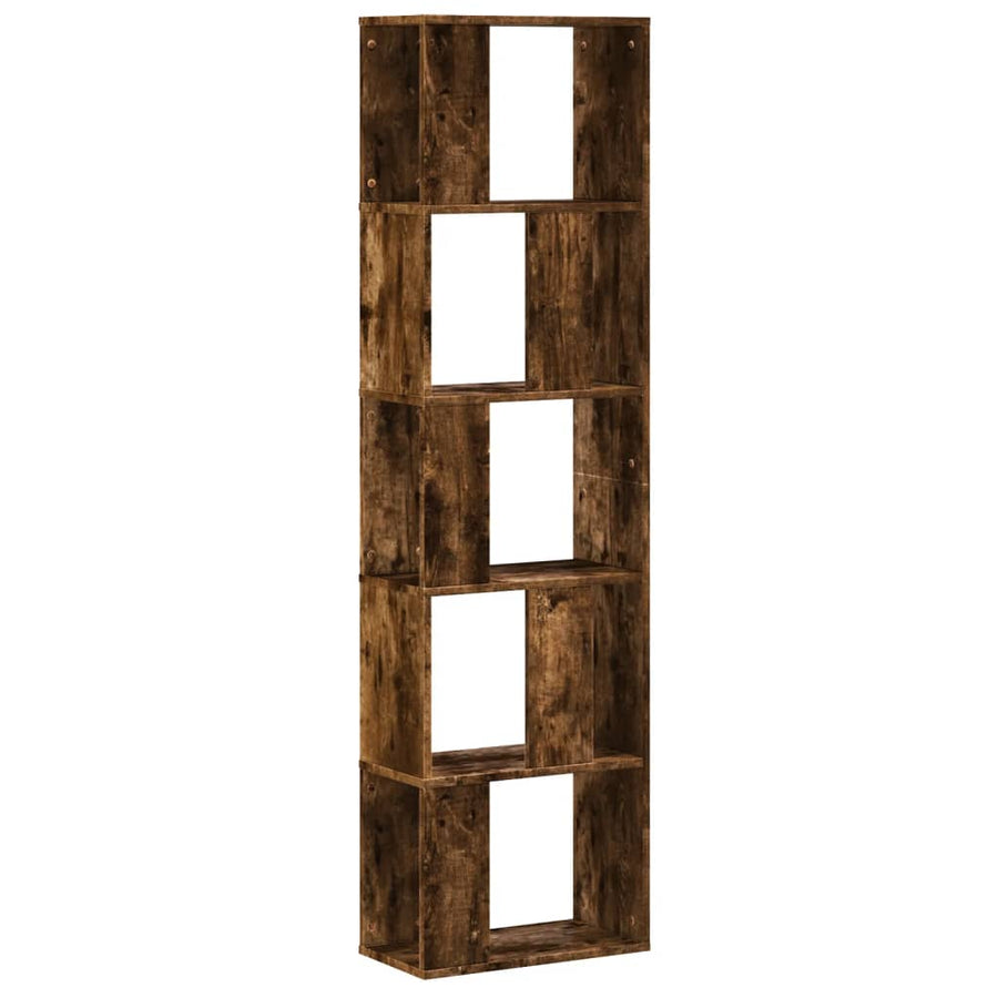 Boekenkast 5-laags 45x23,5x162,5 cm bewerkt hout gerookt eiken