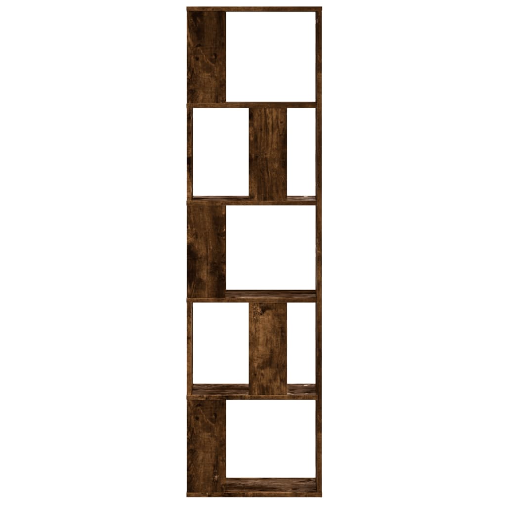 Boekenkast 5-laags 45x23,5x162,5 cm bewerkt hout gerookt eiken