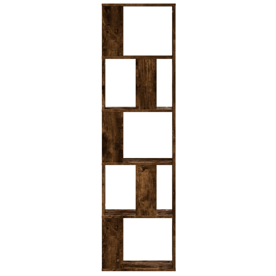 Boekenkast 5-laags 45x23,5x162,5 cm bewerkt hout gerookt eiken