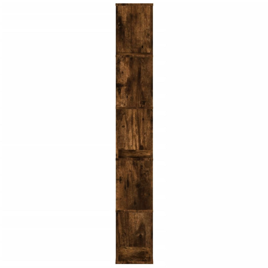 Boekenkast 5-laags 45x23,5x162,5 cm bewerkt hout gerookt eiken