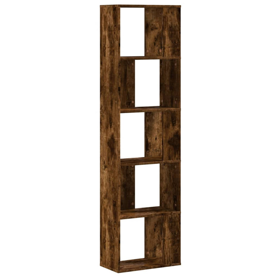 Boekenkast 5-laags 45x23,5x162,5 cm bewerkt hout gerookt eiken