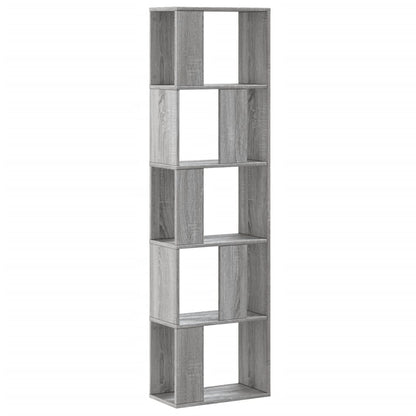 Boekenkast 5-laags 45x23,5x162,5 cm bewerkt hout grijs sonoma