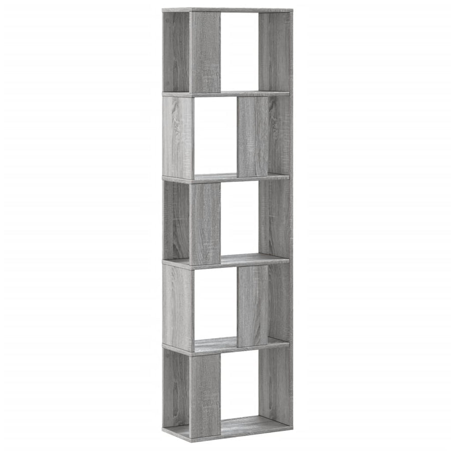 Boekenkast 5-laags 45x23,5x162,5 cm bewerkt hout grijs sonoma
